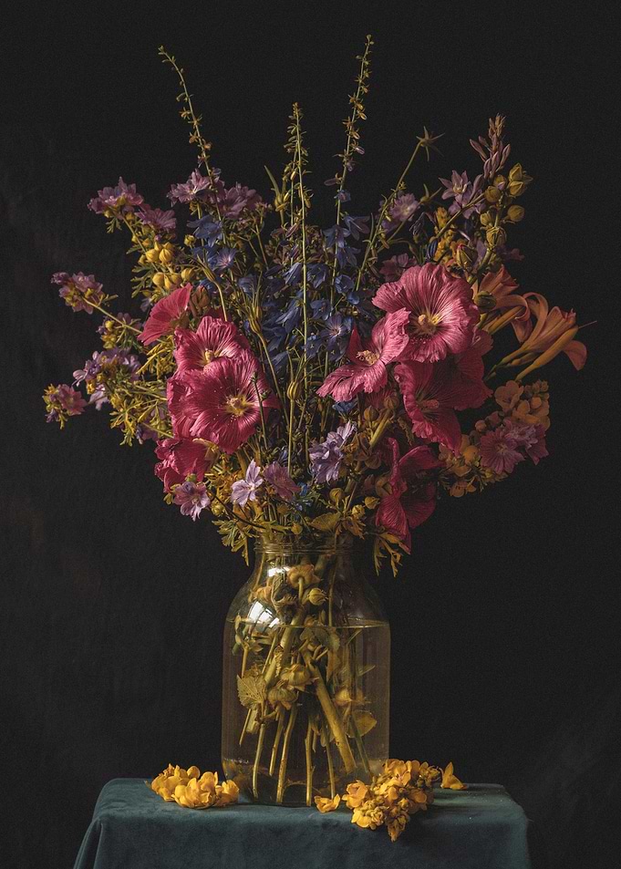 Vibrant Hollyhock Bouquet