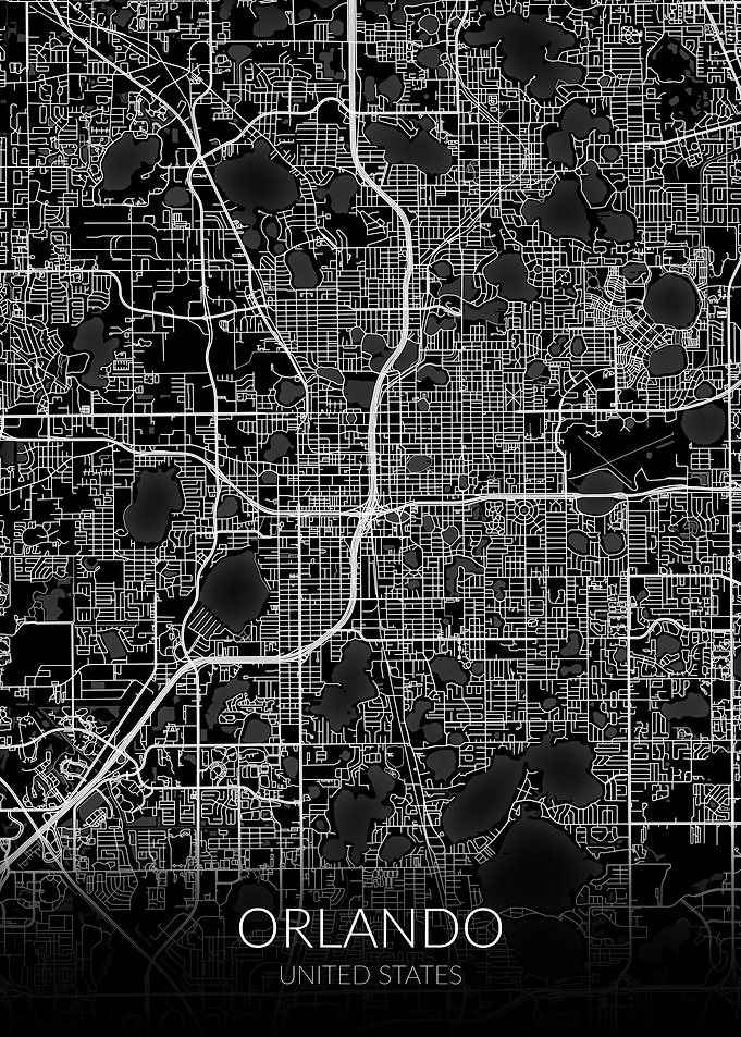 Orlando Black Map