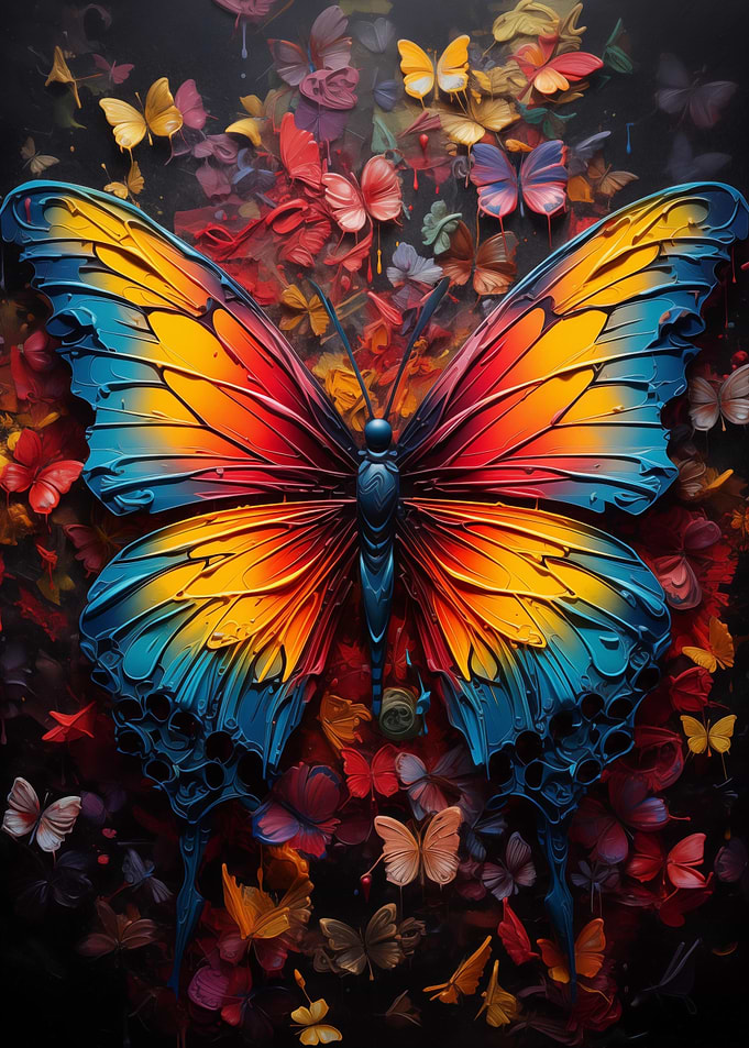 butterfly Colorful paint