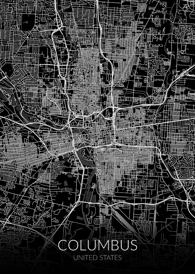 Columbus Black Map