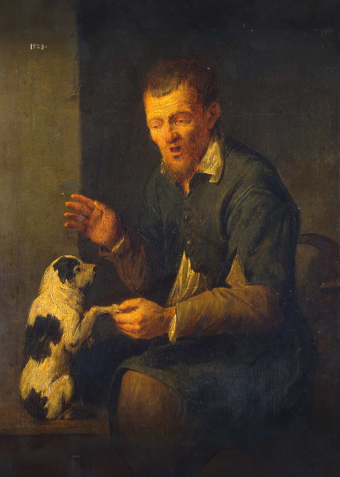 Peasant with a dog