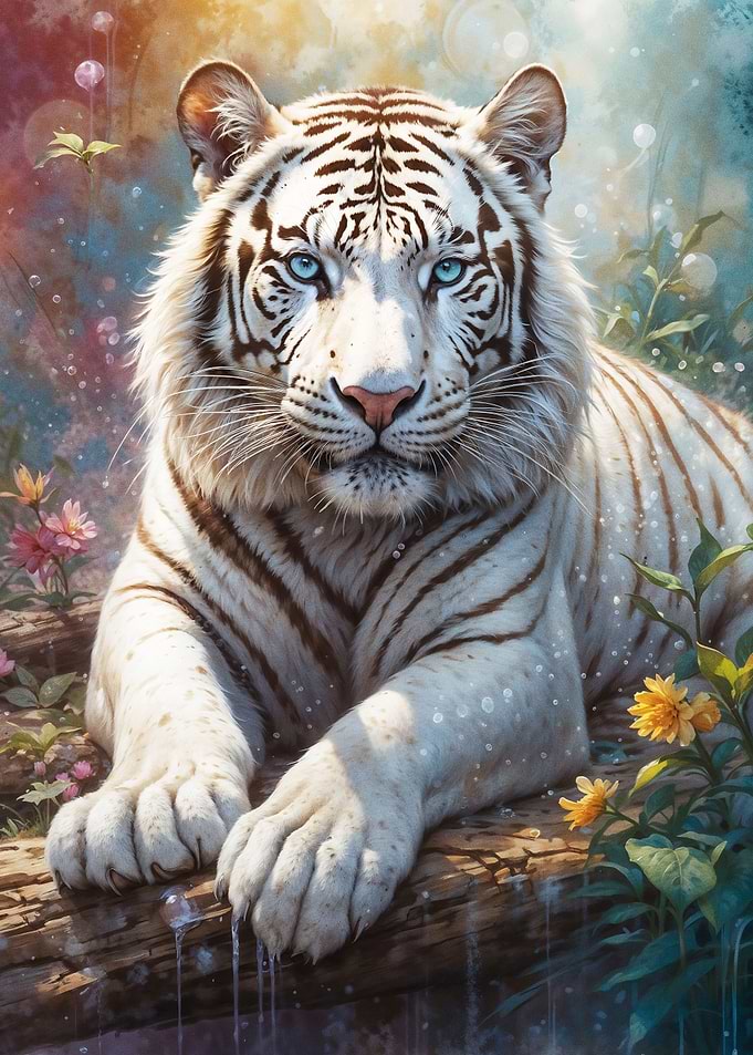 White Tiger with Blue Eyes