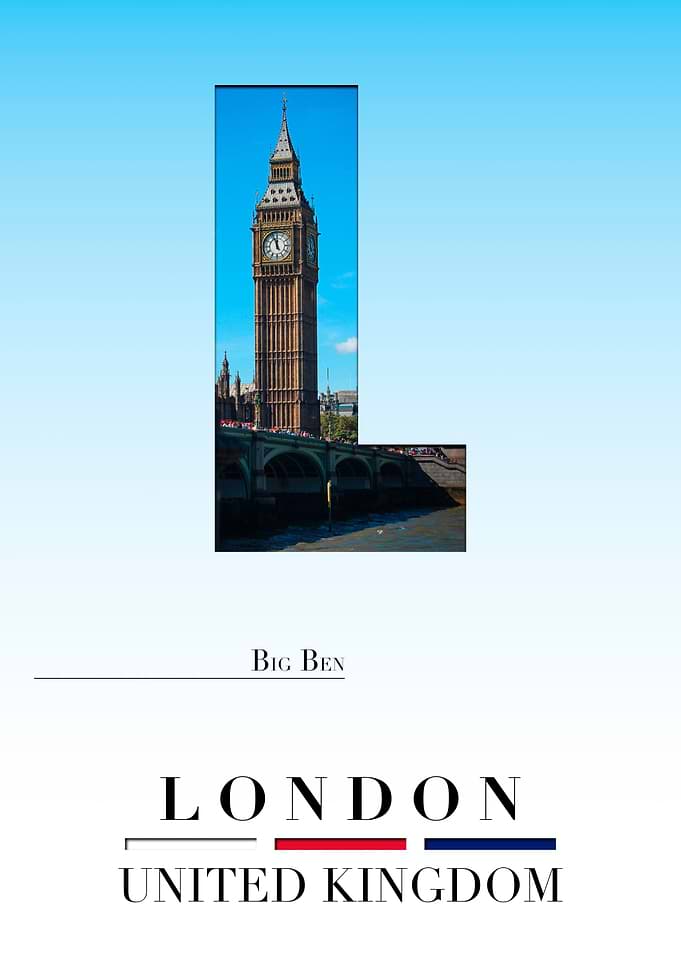 Big Ben London Letter L