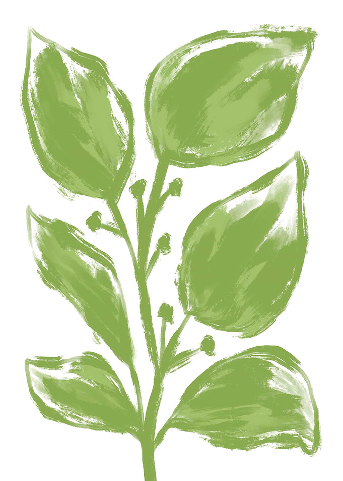 Green leaves painting