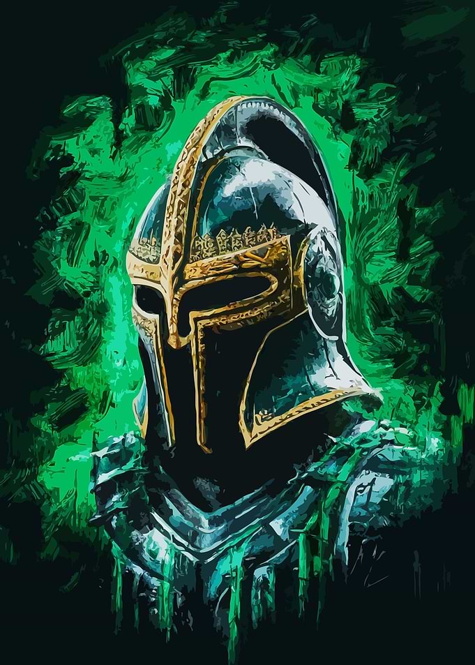 Spartan Helmet Green Aura