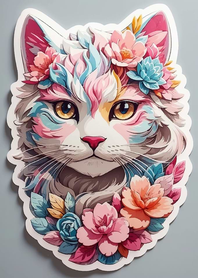 Cat and flower