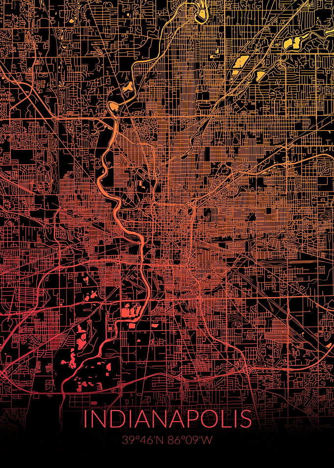 Indianapolis Black Map
