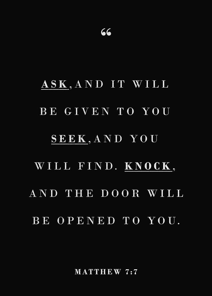 Matthew 7 v 7