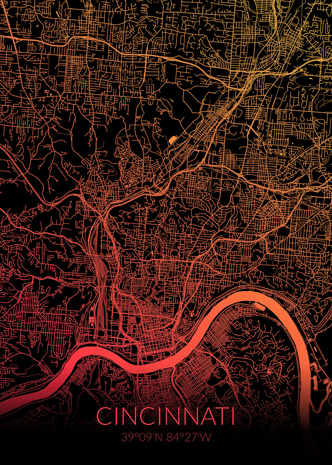 Cincinnati Black Map