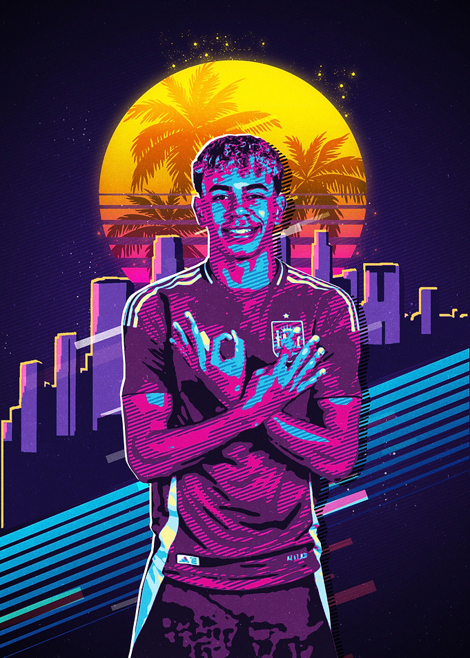 Lamine Yamal retro 80s