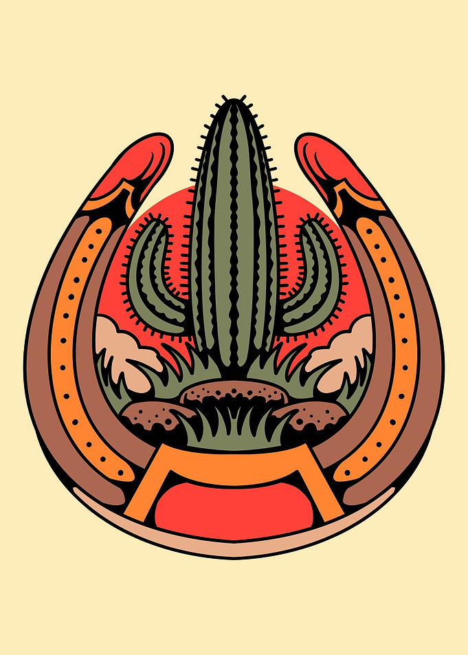 cactus horseshoe tattoo