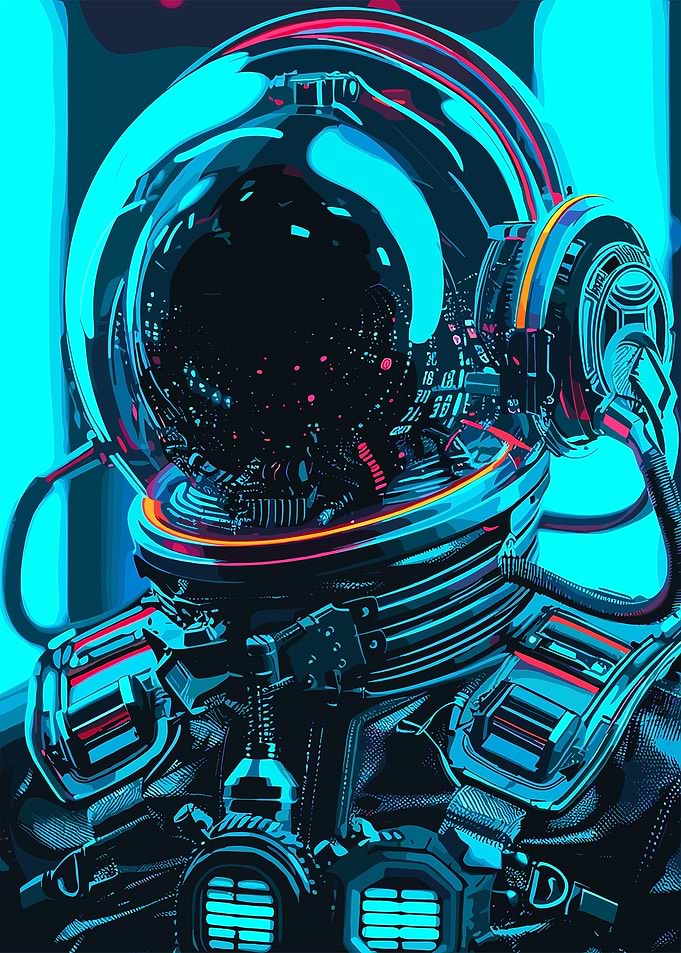 Astronaut Blue Modern