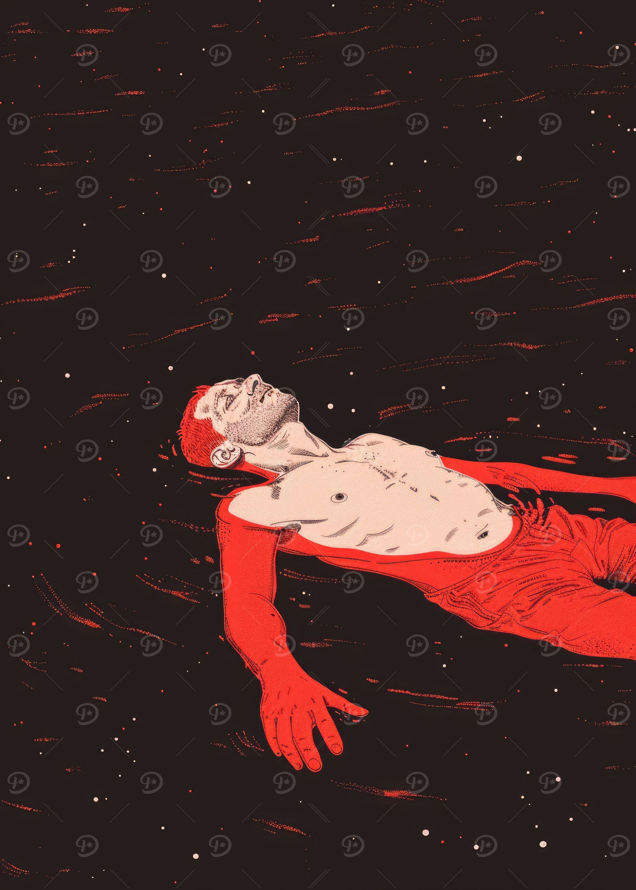 a man floating
