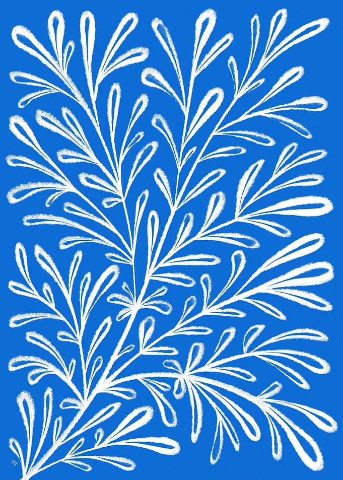 Blue White Bush
