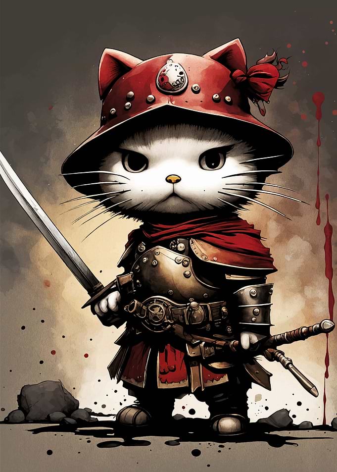 Cat Samurai Japan