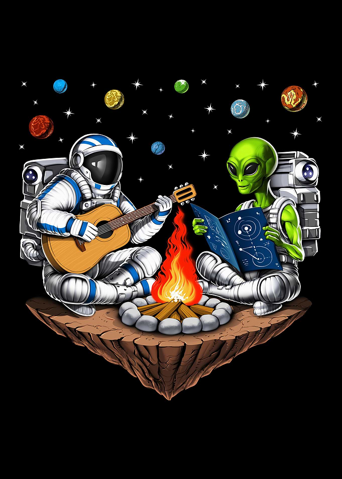 Camping Astronaut Alien