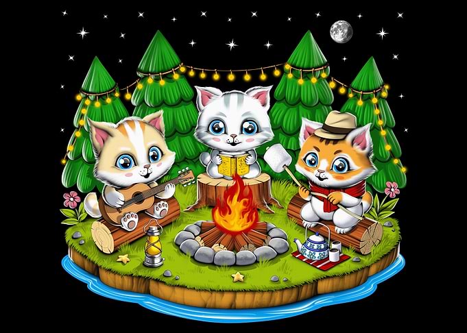 Camping Kawaii Cats
