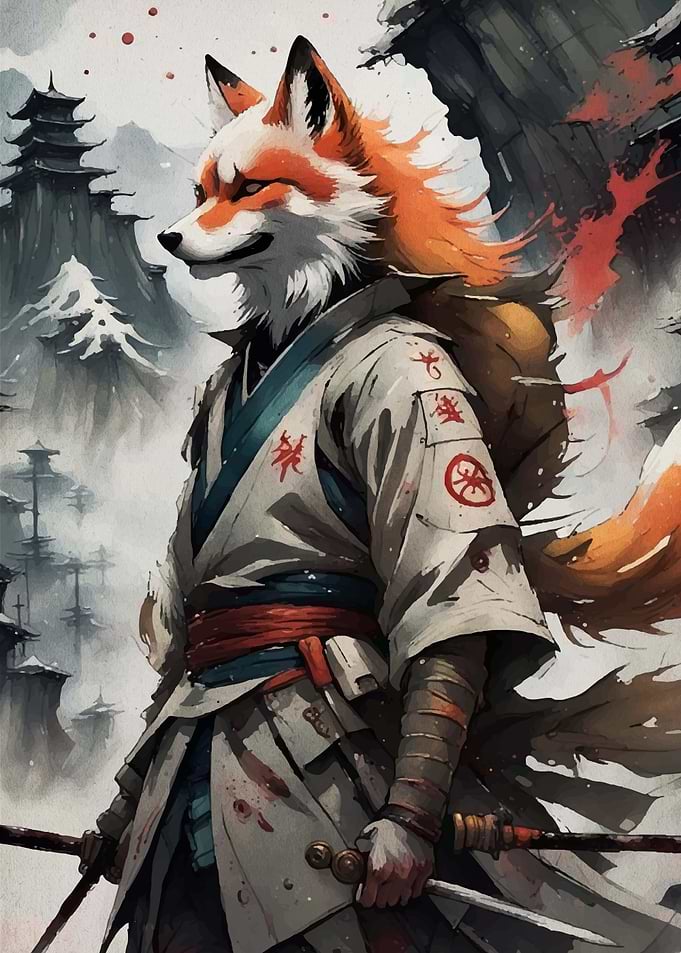 Kitsune Warrior Japan