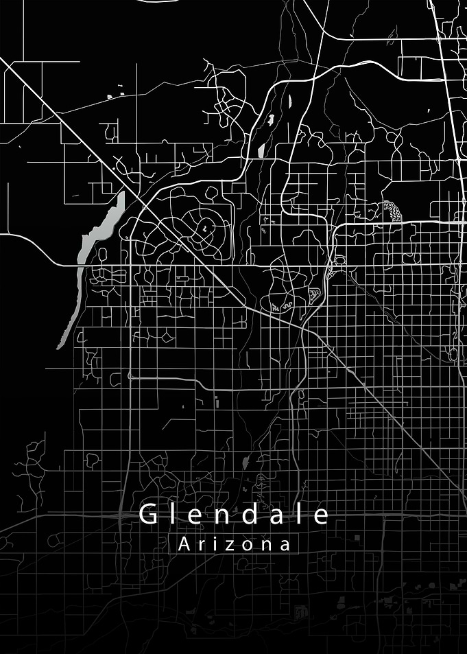 Glendale Arizona Map black