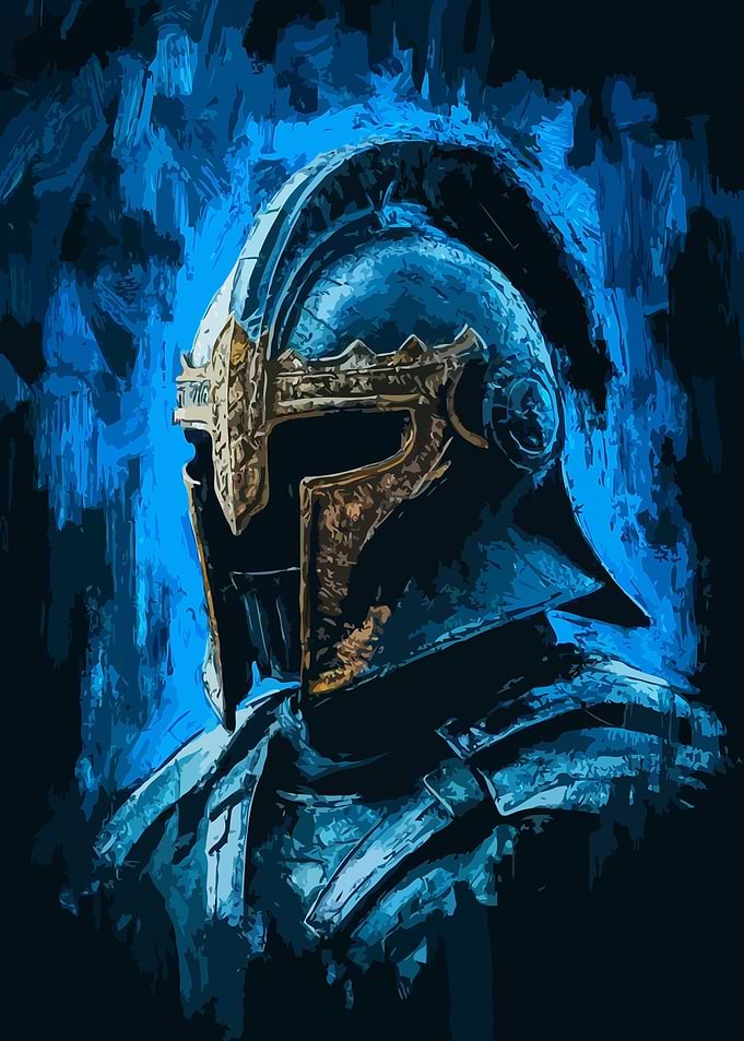 Spartan Helmet Blue Aura