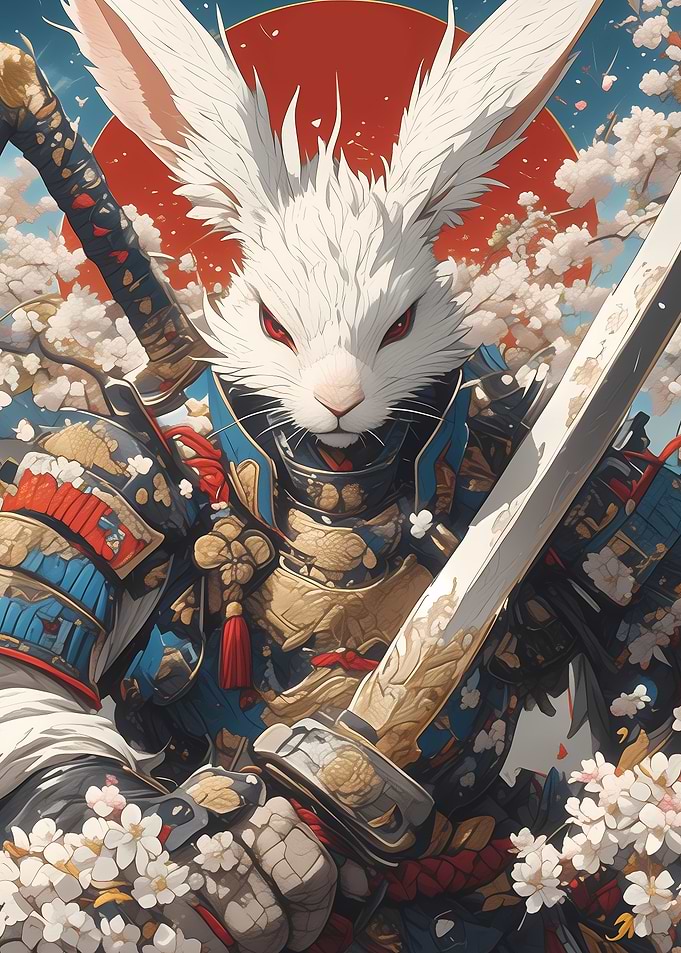 Japanese Rabbit Samurai