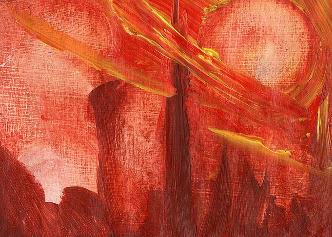 abstract mountain and sun