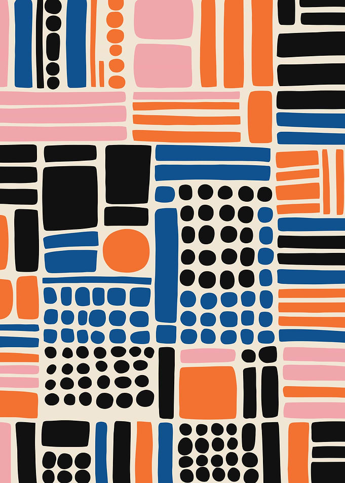 Abstract Pink Blue Art