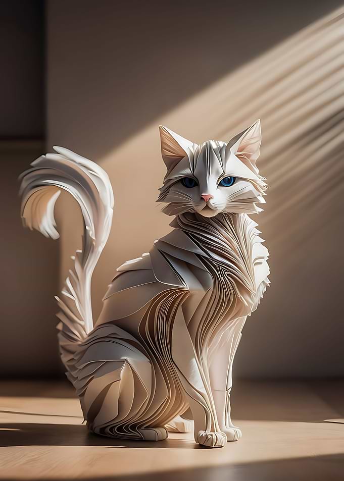 Origami British Cat
