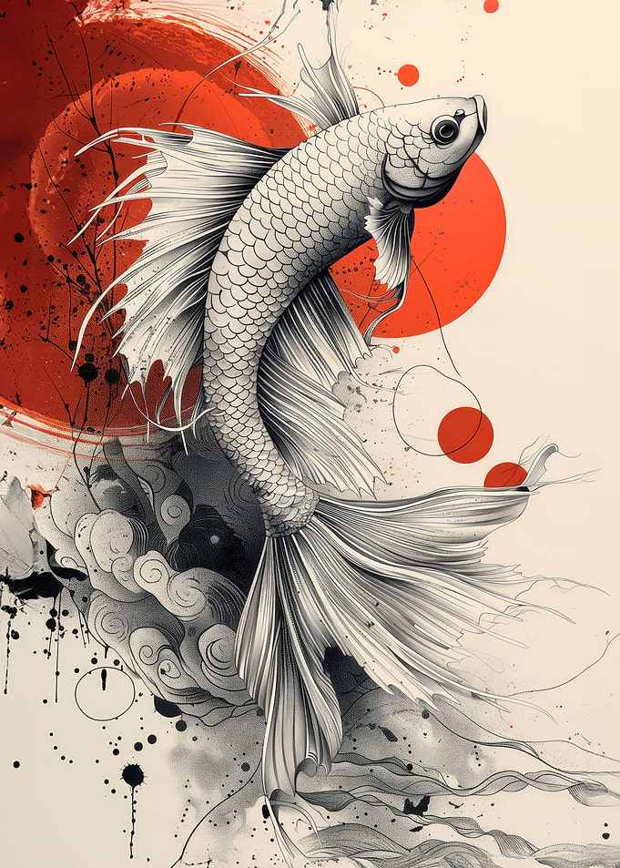 Japan betta fish poster