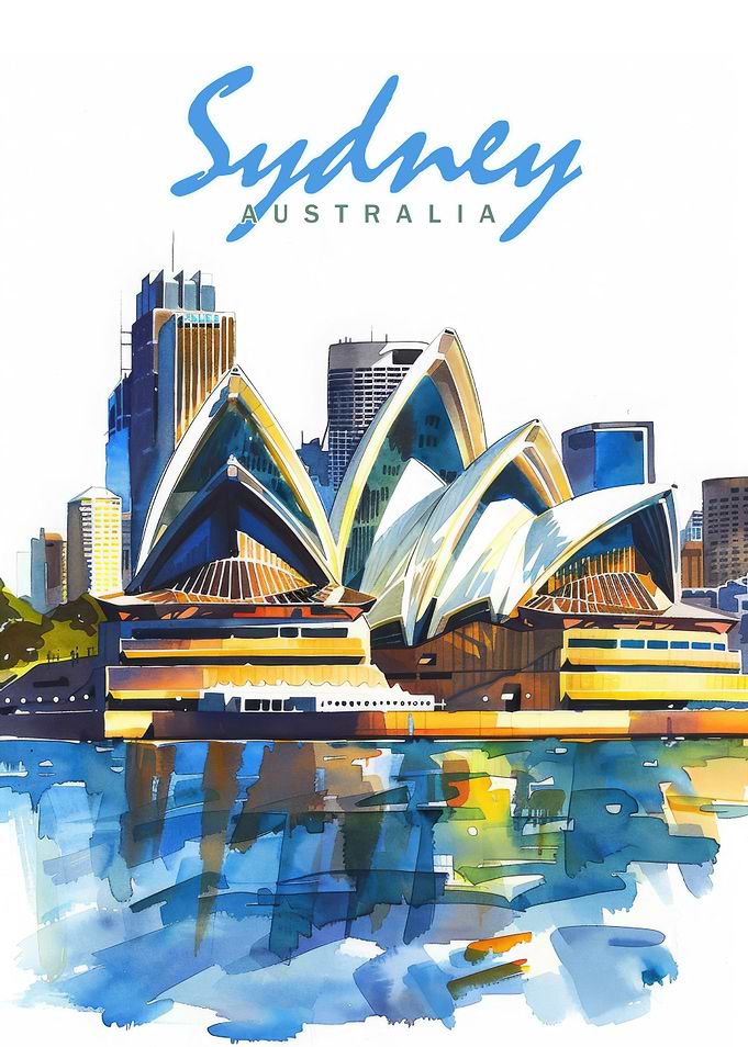 Sydney City Watercolor