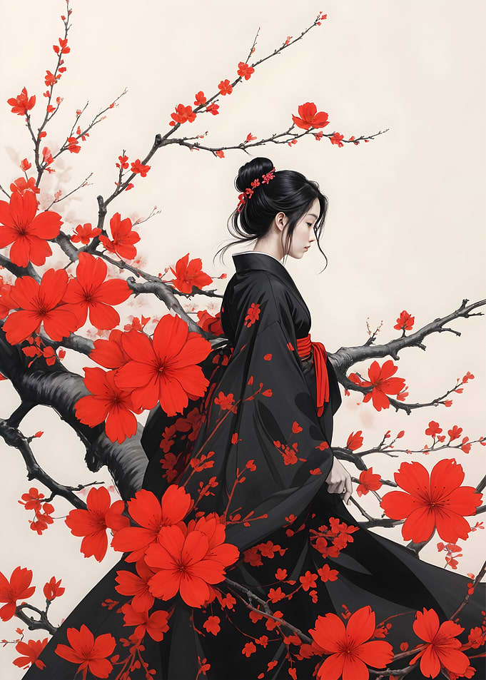 Girl cherry blossom Japan