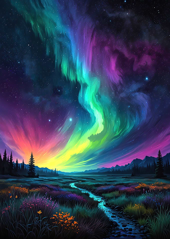 Rainbow Aurora Sky