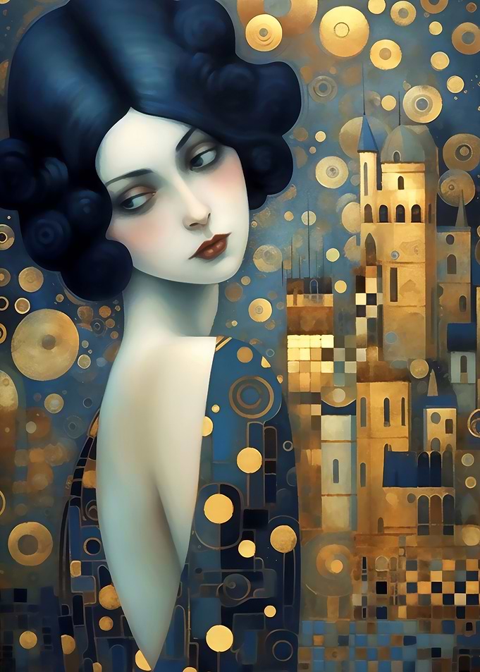 Abstract Gold Allure Woman
