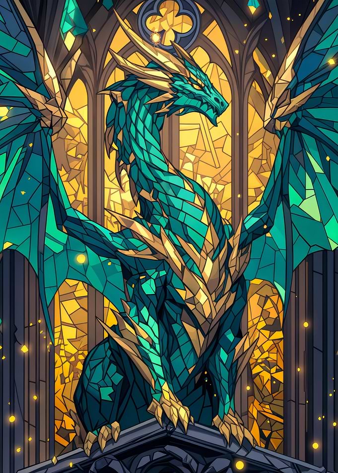 Majestic Stained Dragon