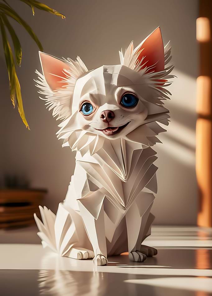Origami White Chihuahua