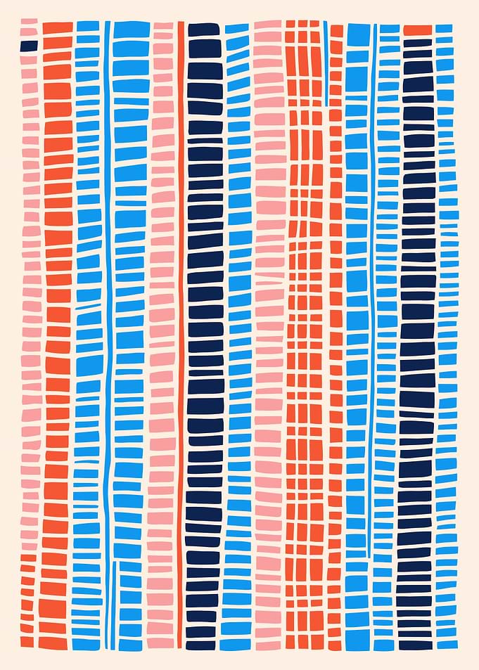 Blue Red Modern Art