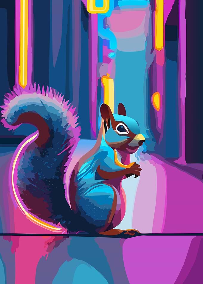 Squirrel in Neon Street
