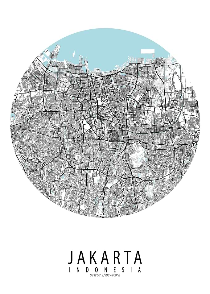 Jakarta City Map Circle
