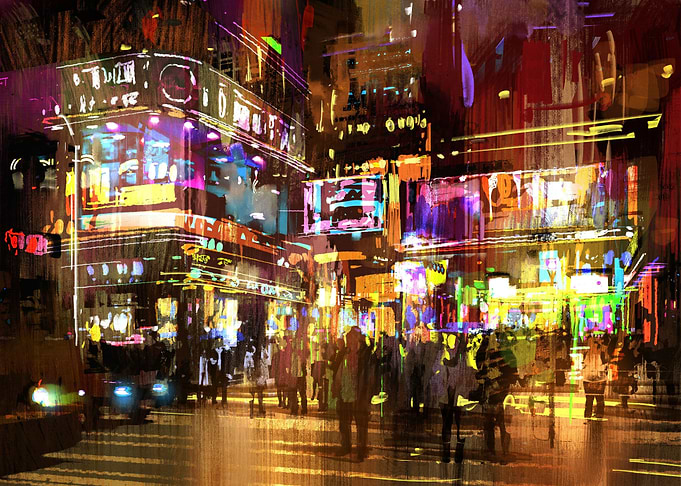 Night Street Painting art