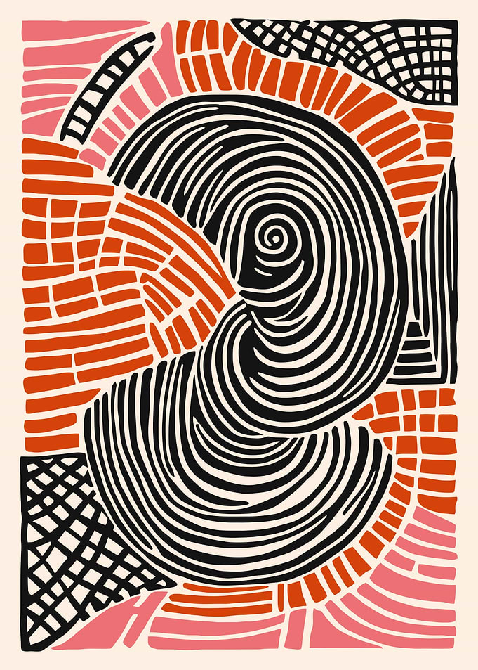 Modern Red Print