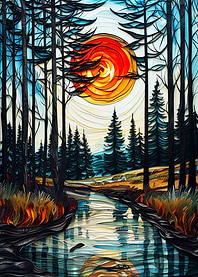 Forest Sunset Reflection