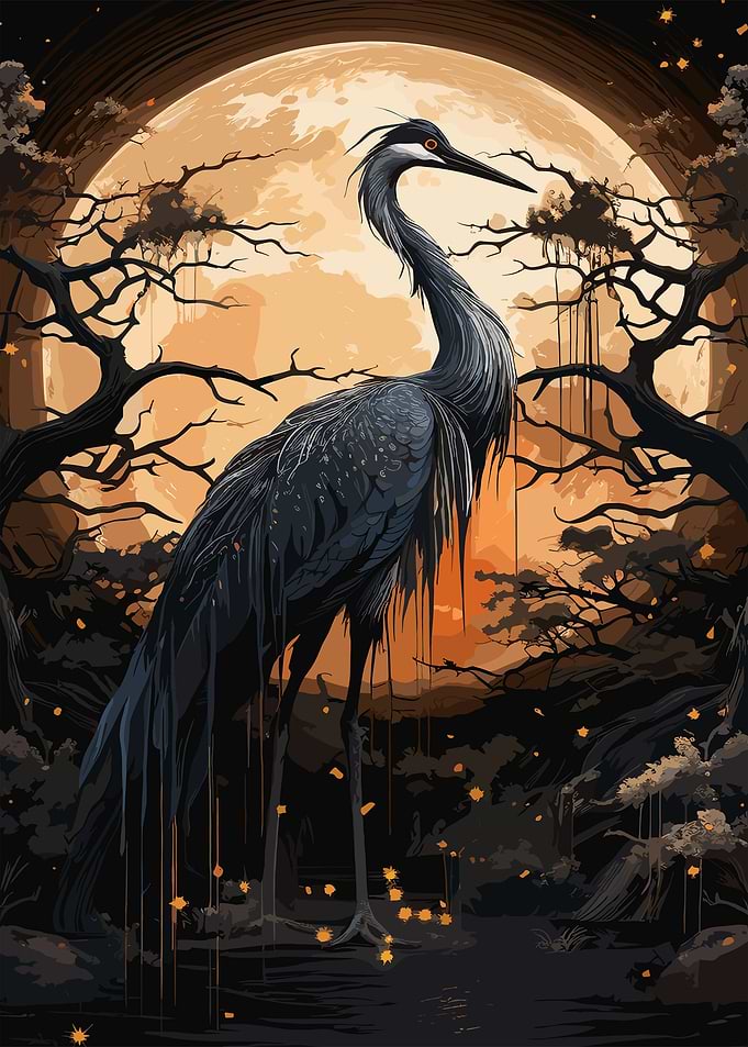 Ancient Black Stork