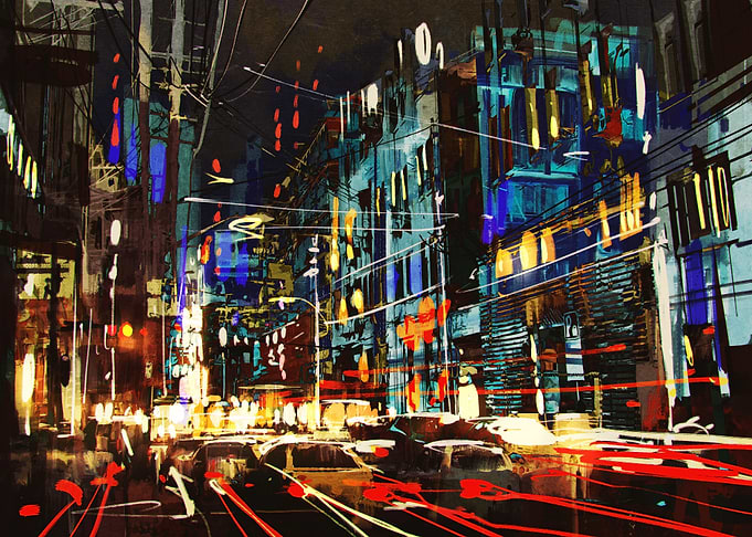 Artistic painting city art
