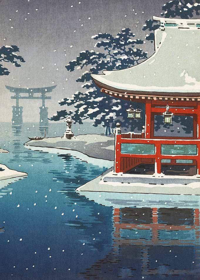 Snow at Miyajima
