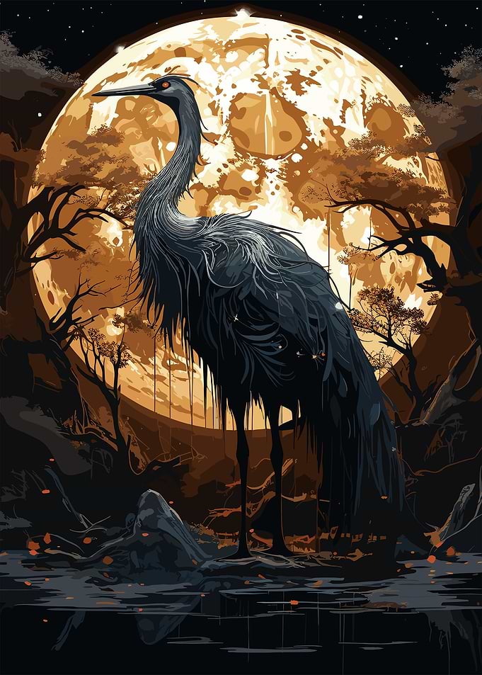 Painting Black Stork