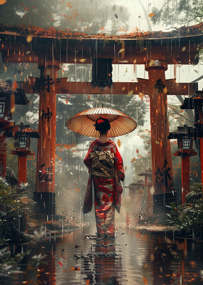 Geisha Japanese Torii Gate