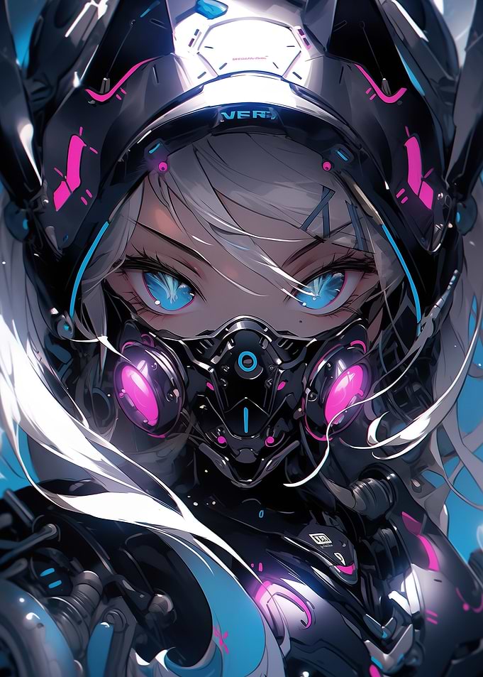 cute futuristic anime girl