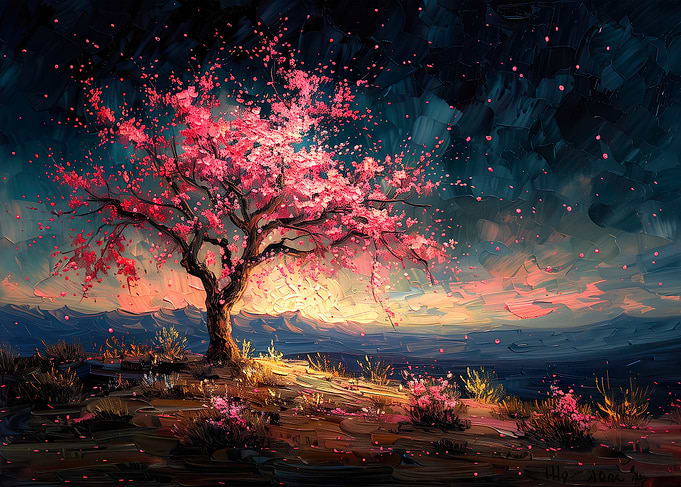 Cherry Blossom Sunset