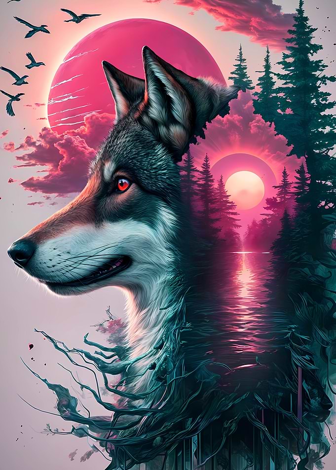 Wolf pink splash