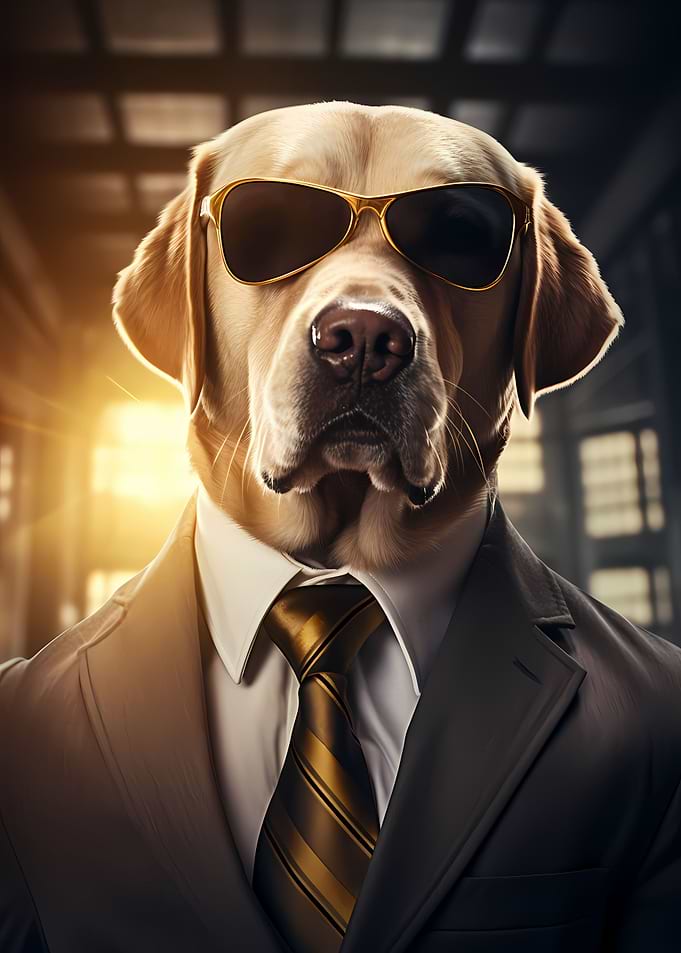 Labrador Retriever in Suit